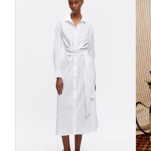 KOTN Classic White Long Sleeve Dress